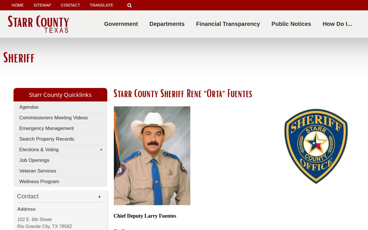 Starr County 24 hour release contact route
