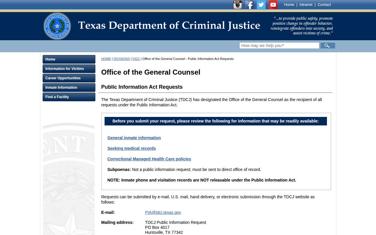 TDCJ released inmate photo request for Starr County